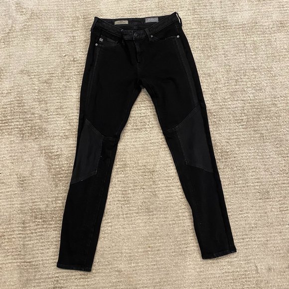 AG Kit Seamed Legging Ankle Jean Black 27 - Picture 1 of 3